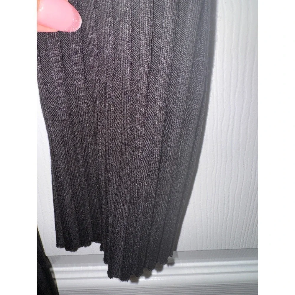 One Shoulder Dress Long Sleeve Ribbed Knit Bodycon‎ Midi Dress - Picture 9 of 9